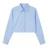 Blusa Cuello Polo Azul