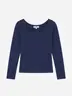 Blusa Top Manga Larga Azul