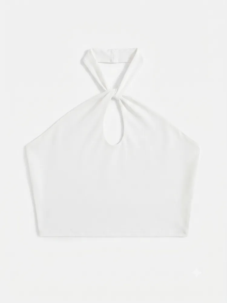 Blusa Top Tira Cuello Blanco