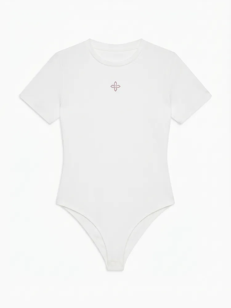 Body Camiseta Flor Blanco