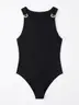 Body Sin Mangas Hebilla Negro