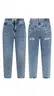 Pantalón Jean Bota Recta Brillos Único