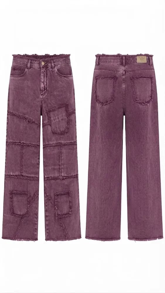 Pantalón Jean Oversize Morado Morado