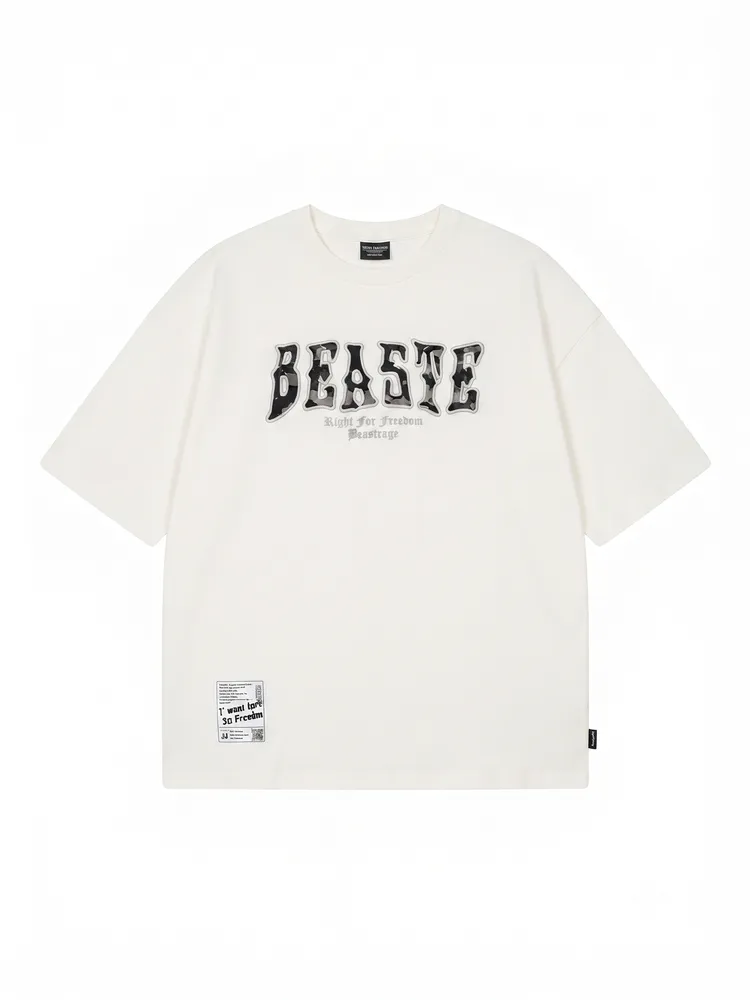 Camiseta Oversize KotiK Beast Blanco