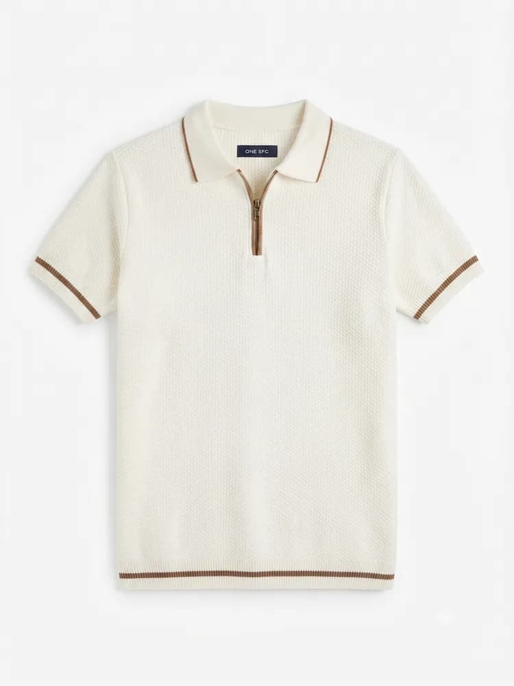 Camiseta Polo Lana Beige