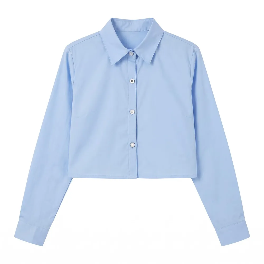Blusa Cuello Polo Azul