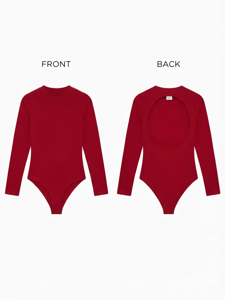 Body Escote Espalda Circulo Rojo