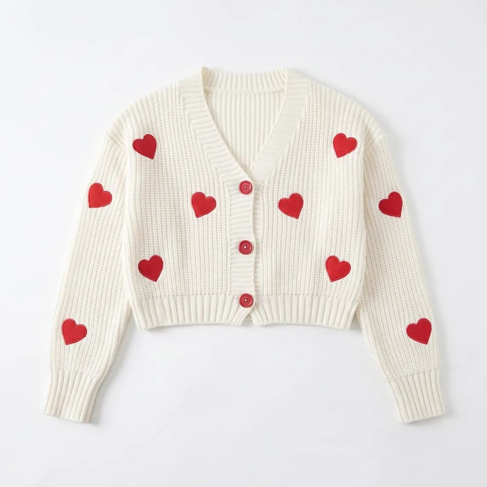 Buzo De Lana Corazones Único