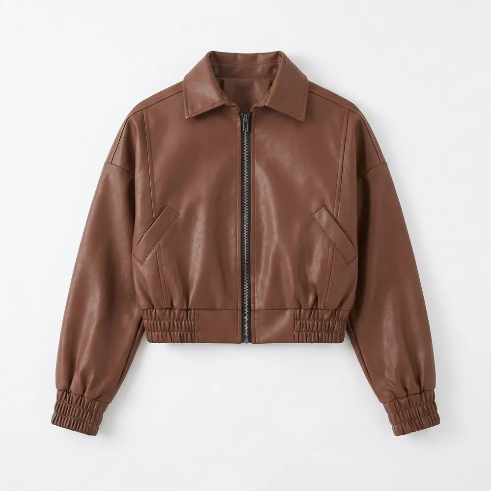 Chaqueta Cuerina Sencillas Marrón