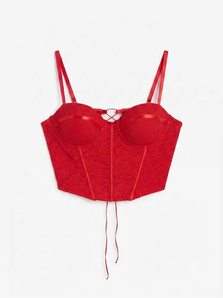 Corsé Con Tiras Rojo