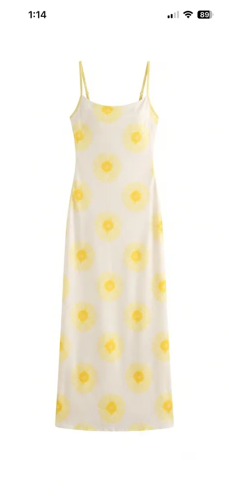 Vestido Flores Amarillo Amarillo