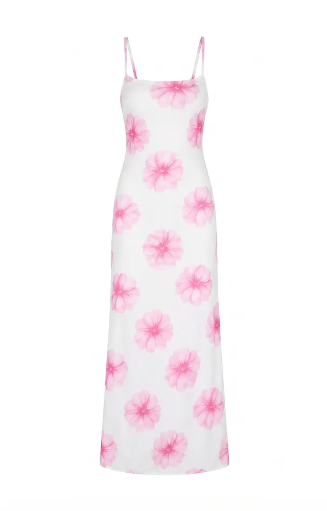 Vestido Flores Rosadas Rosado